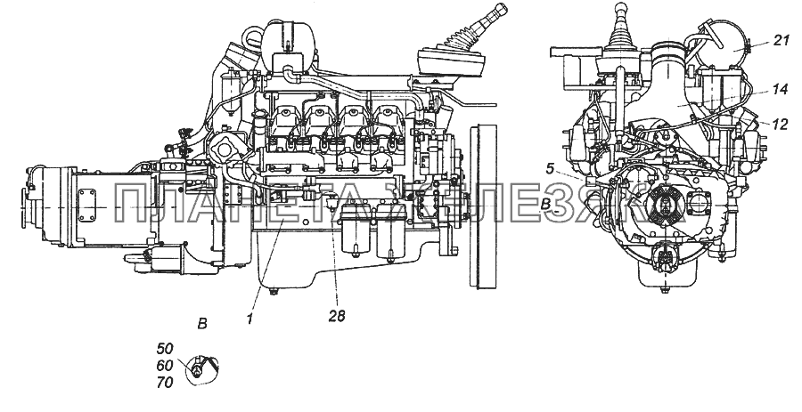 6520-1000263-10 Агрегат силовой 740.60-360, укомплектованный для установки на автомобиль КамАЗ-6522 (Euro-2, 3)